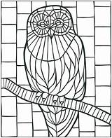 Coloring Pages Mosaic Owl Animal Glass Stained Mystery Dover Printable Patterns Publications Christmas Colouring Doverpublications Print Color Adult Book Paper sketch template