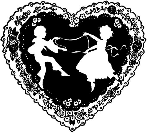 Vintage Valentine Silhouette Freebie The Graphics Fairy