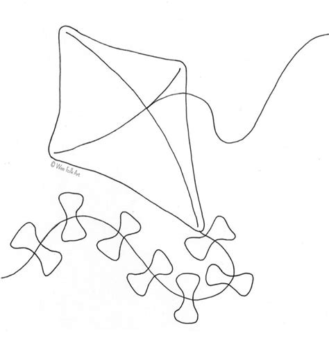 soaring kite coloring page wee folk art