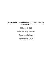 refection assignment  covid   economics  formatdocx