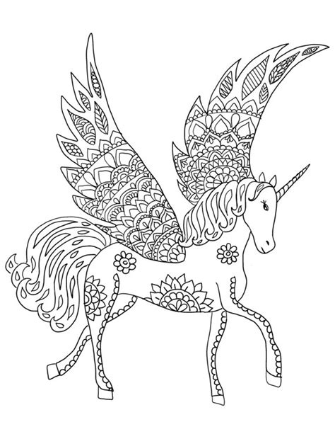 downloadable unicorn coloring page adult coloring page  kids