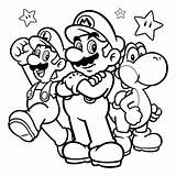 Luigi Yoshi Colorare Bros Personaggi Coloriages sketch template