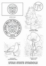 Coloring State California Pages Symbols Utah Getdrawings Getcolorings Usa sketch template