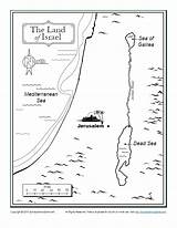 Israel Map Bible Kids Maps Coloring Printable Sunday Land Children School Activities Jesus Childrens Activity Archives Pdf Where Mapping Class sketch template