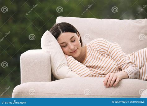 Teenage Girl Sleeping On Sofa Stock Image Image Of Life Calm 225719835