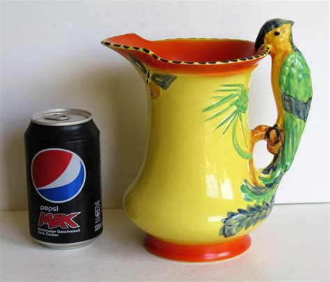 Art Deco Burleigh Ware Pottery Jug Or Pitcher Parrot