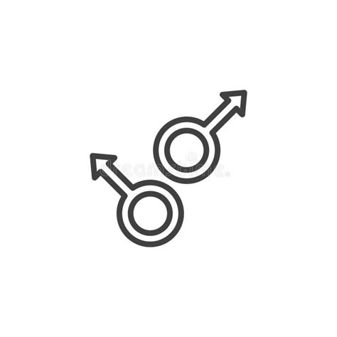 Gay Sexual Orientation Line Icon Stock Vector Illustration Of
