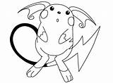 Raichu Coloring Pikachu K5 K5worksheets Pokémon sketch template