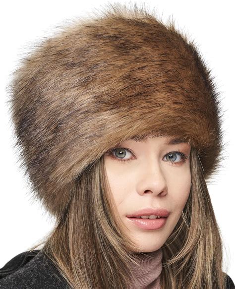 Futrzane Russian Faux Fur Hat For Women Like Real Fur Comfy Cossack