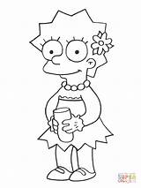 Lisa Coloring Simpson Pages Simpsons Para sketch template