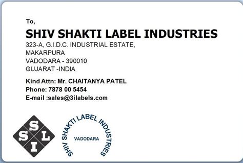 address label printing service   price  vadodara id