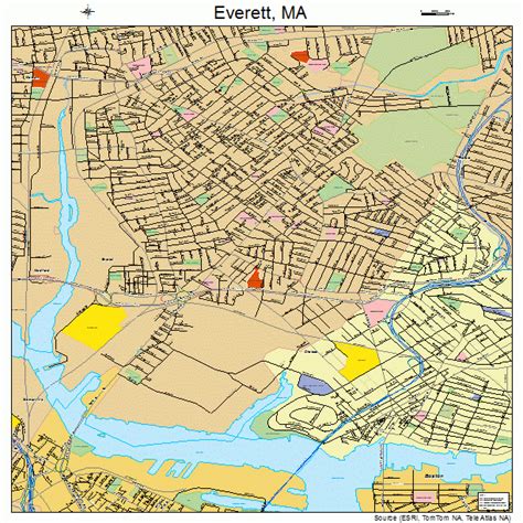 everett massachusetts street map