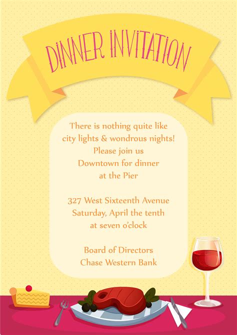 exciting party vector art dinner party vector art invitation template designious