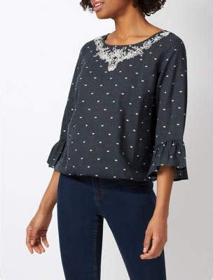 george embroidered bubble hem blouse  commissionlink george  asda shirt blouses shirts