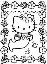 Mermaid Kitty Hello Coloring Pages Print sketch template