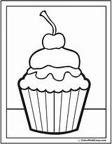 Cupcake Coloring Pages Printable Birthday Cherry Cake Cupcakes Color Pdf Printables Sheets Happy Fuzzy Kids Colorwithfuzzy Topping Thank Adults Strawberry sketch template