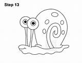 Spongebob Gary Draw Snail Squarepants Drawing Step Carefully Marker Inking Permanent Pen Lines Using After Over Make sketch template