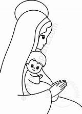 Mary Jesus Baby Virgin Coloring Template sketch template