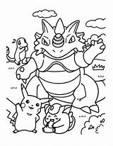 Pokemon Coloring Kids Pages Simple Anime sketch template