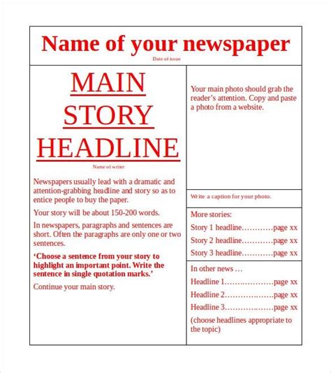 newspaper article template blank newspaper newspaper layout