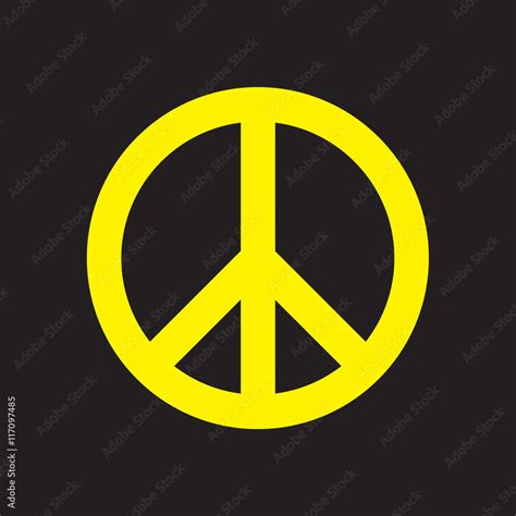 yellow peace symbol  black background sign  peace  international
