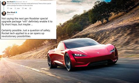 Elon Musk Says Tesla Roadster Will Have Special Option Daily Mail