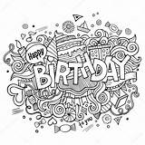 Birthday Happy Doodle Coloring Pages Doodles Lettering Hand Choose Board sketch template