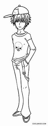 Coloring Pages Emo Guy Cool2bkids Kids Printable sketch template