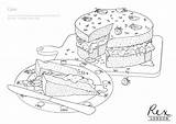 Colouring Baking Pages Cake Sheets Template sketch template