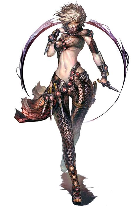 assassin female characters art guild wars  fantasy character