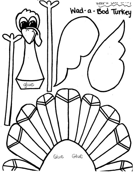 printable turkey template  printable templates