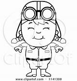 Pilot Girl Clipart Coloring Aviator Cartoon Happy Thoman Cory Outlined Vector Angry 2021 Clipartof sketch template