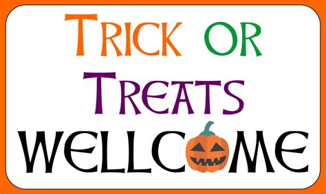 trick  treat sign halloween printable