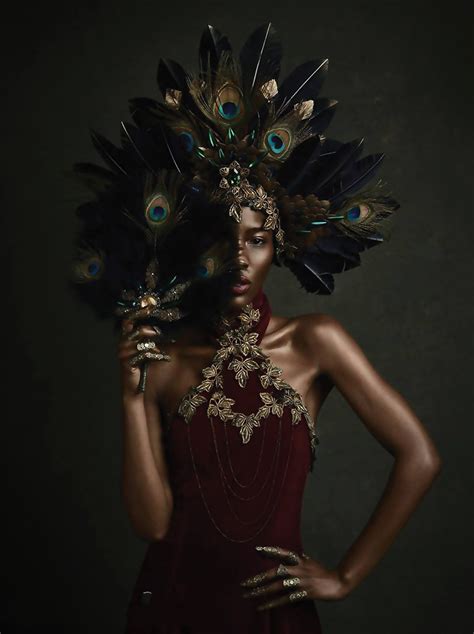 images african queen woman beauty ethereal feather headpiece lady head dress