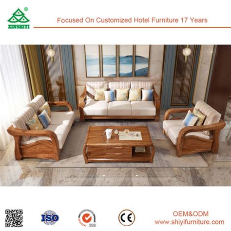 china latest wooden living room furniture fabric sofa sets