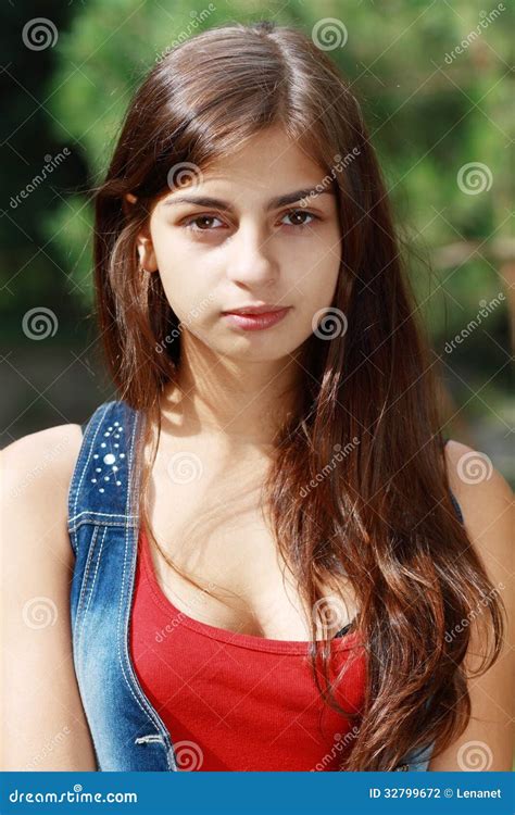 beautiful teenage girl stock photo image  emotion