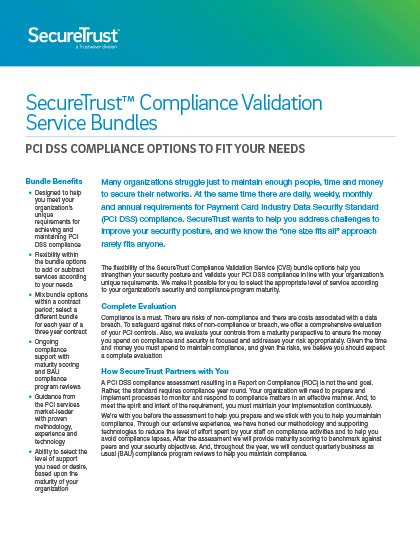 securetrust compliance validation service bundles securetrust