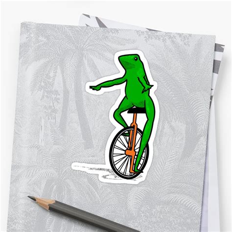 dat boi unicycle frog t shirt sticker by dumbshirts redbubble