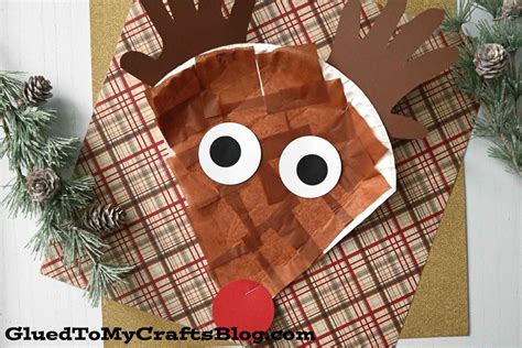 tissue paper paper plate reindeer craft