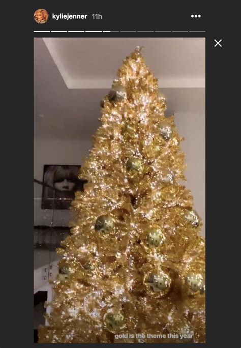 kylie jenner s gold 2018 christmas tree see it here