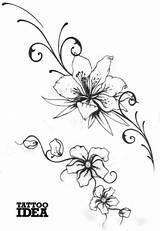 Fiori Tatuaggi Farfalle Floreali Caviglia sketch template