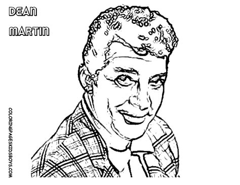 dean martin coloring picture star coloring pages  stars dean