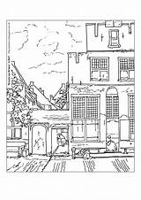 Kleurplaten Joke Krul Straatje Delft Tekening Tekenlessen Schilder Coloring Kiezen sketch template