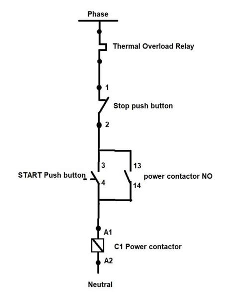 abb motor starter control circuit diagram