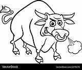 Bull Animal Coloring Farm Vector Royalty sketch template