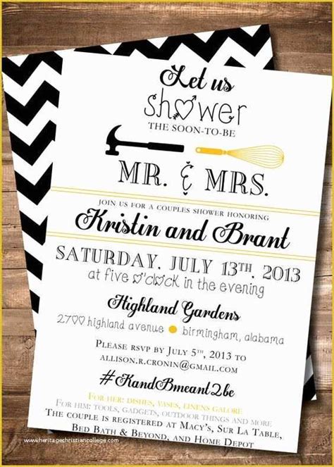 couples wedding shower invitations templates free of couples shower