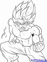 Goku Saiyan Ssj Coloriage Dragoart Vegeta Sangoku Sayen Visiter Insertion sketch template