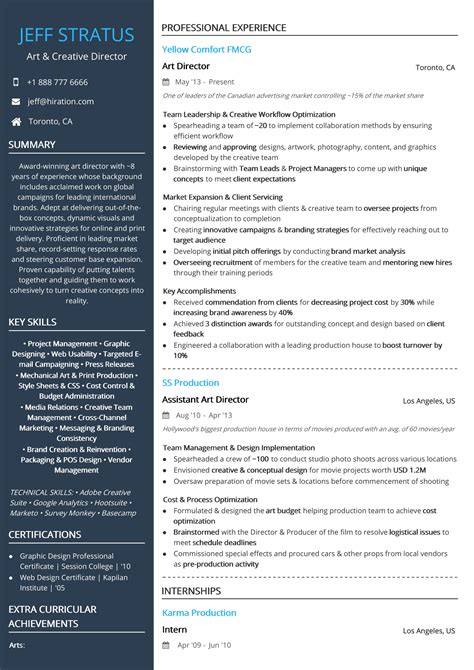 film director resume objective examples