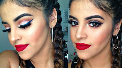 full face glam  bold red lips makeup tutorial youtube