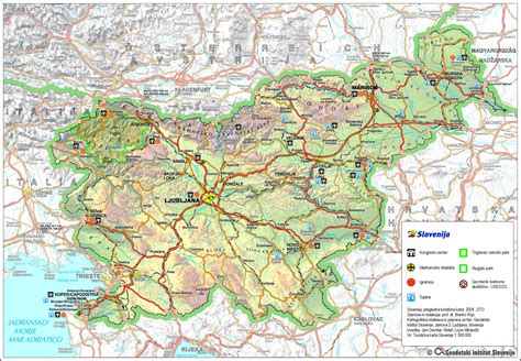 large detailed roads  tourist map  slovenia vidianicom maps